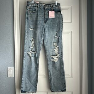 Avec Les Filles High Rise destructed wash Straight Fit Jean Nwt/size 30